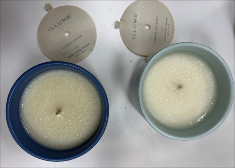 Example of sweating candles