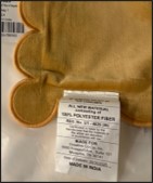 Example of a sewn-on pillow label per California law