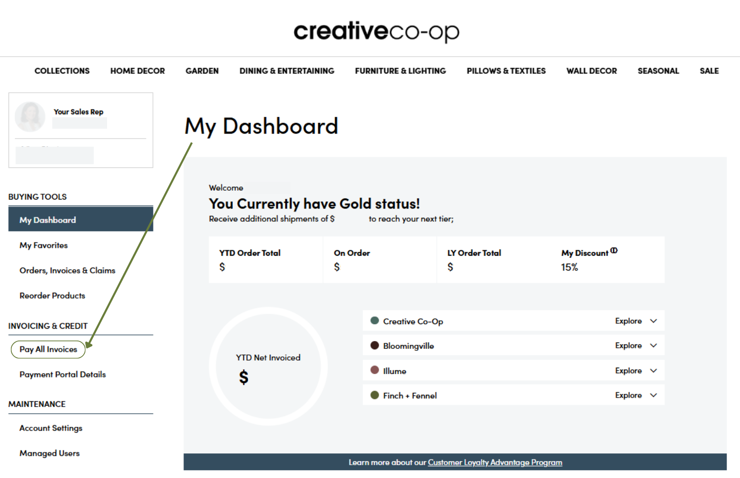 Pay all invoices link